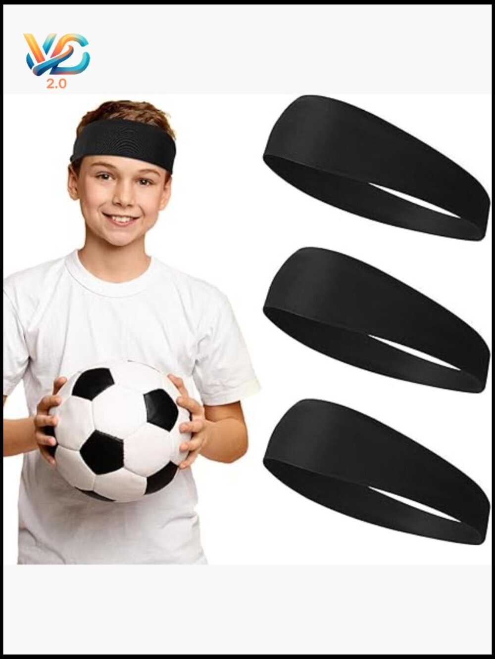 3 Pack Kids Sports Headbands Athletic Sweatbands Moisture Wicking Hairband for